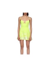 DAVID KOMA Womens Yellow Seamed Cups Lined Spaghetti Strap Mini Dress 12