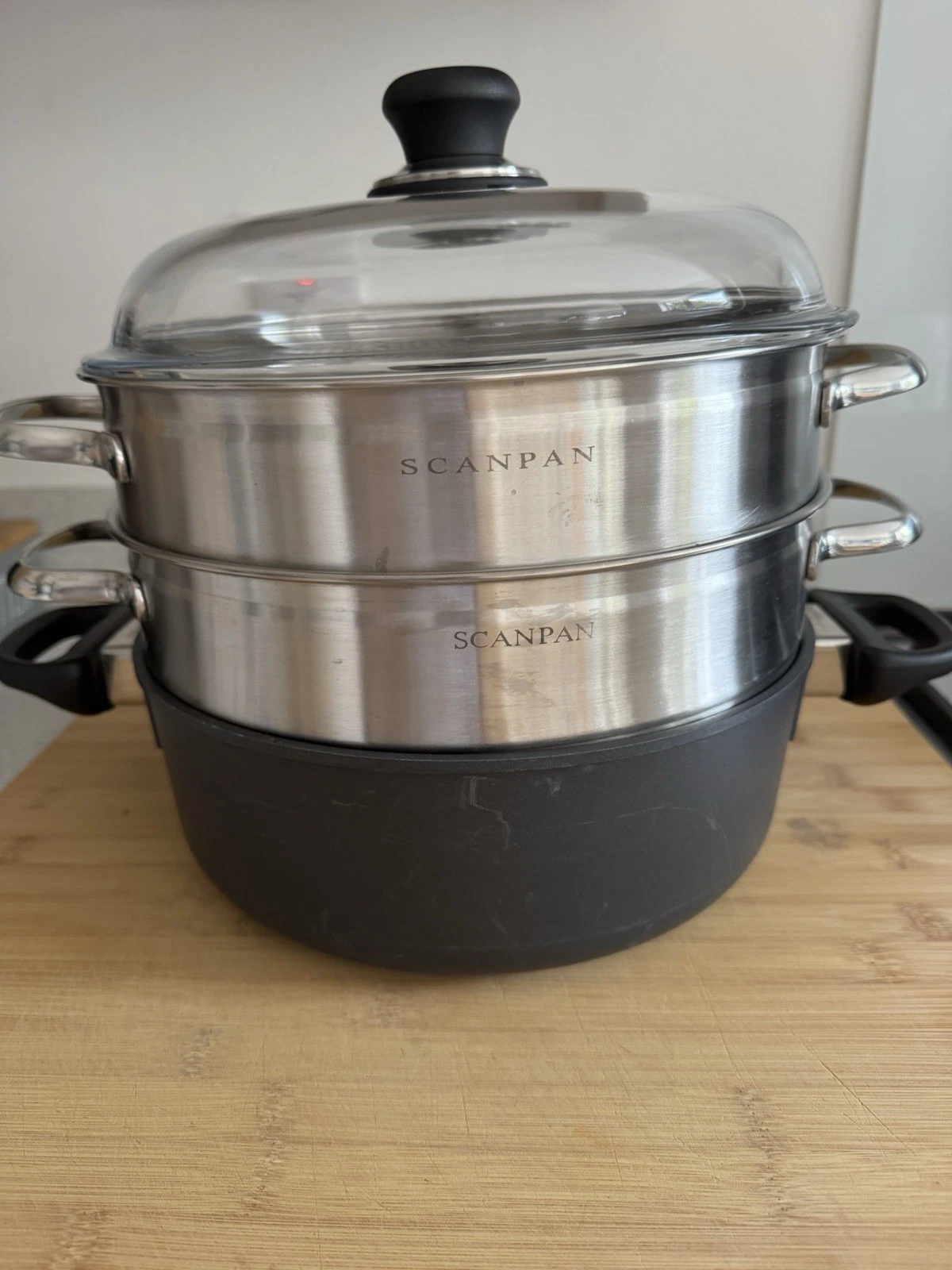 Scanpan Dutch Oven With Two Steamer Inserts And Glass Lid