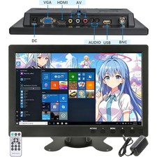 Portable Monitor HD 10" LCD Display Screen with AV VGA HDMI Input 2nd Screen