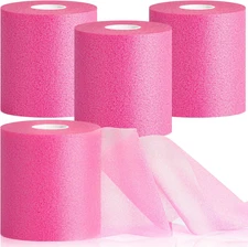 Hot Pink Prewrap Athletic Tape, 4 Pack for Hair and Sports