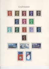 planche timbres anglais neufs (1966 1967) préimprimés