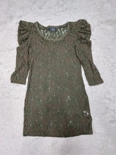 Drys Women's Green Lace 3/4 Sleeves Dress Size S
