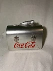 Vintage Coca-Cola Metal Lunch Box Silver Coke Bottle Handle Classic Style