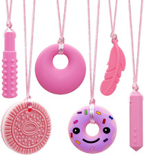 Chew Necklaces for Sensory Kids, Silicone Chewy Necklace for Children with Autis