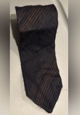 Giorgio Armani Black Striped Tie Made in Italy Hand Made Silk /Cashmere