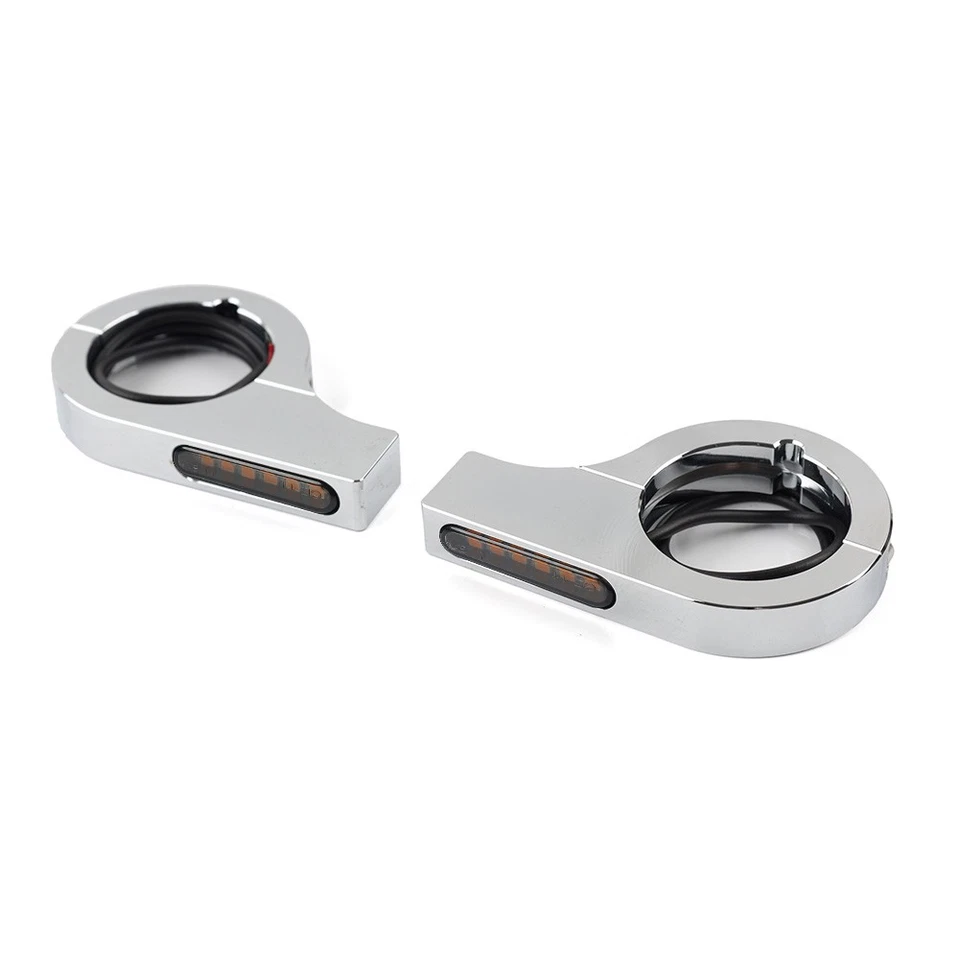 37-41 mm LED-Gabel Blinkerlichtanzeige Amber für Harley Touring Dyna Motor - Image 3 of 4