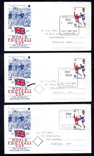 GB - 1966 World Cup Match Day Cover for all 3 of Italy First Round Games