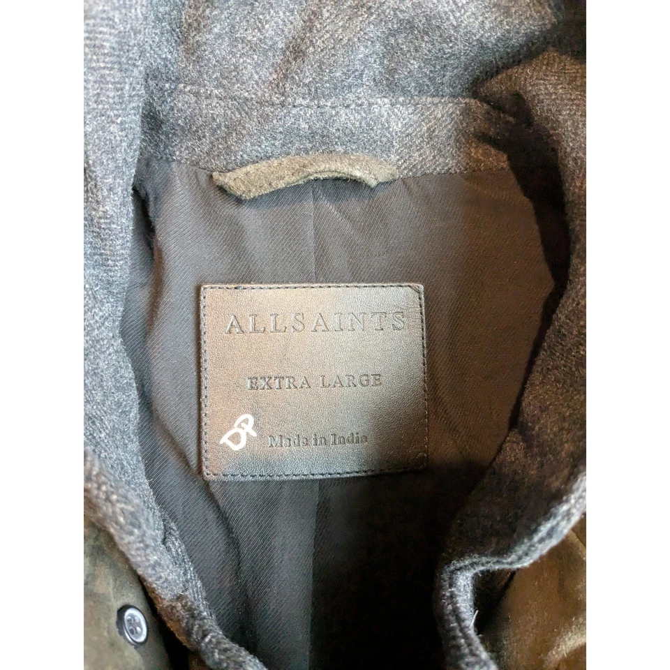 AllSaints Suede Survey Goat Leather Blazer Jacket Extra Large Distressed XL Mens - Image 4 of 4