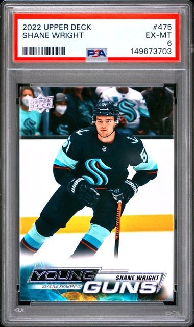 2022 UPPER DECK #475 SHANE WRIGHT YOUNG GUNS PSA 6