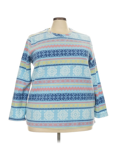 Bonnie Evans Women Blue Pullover Sweater 2X Plus