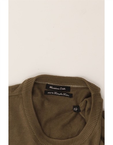MASSIMO DUTTI Mens Crew Neck Jumper Sweater Large Brown Cotton AH07 - Picture 3 of 3