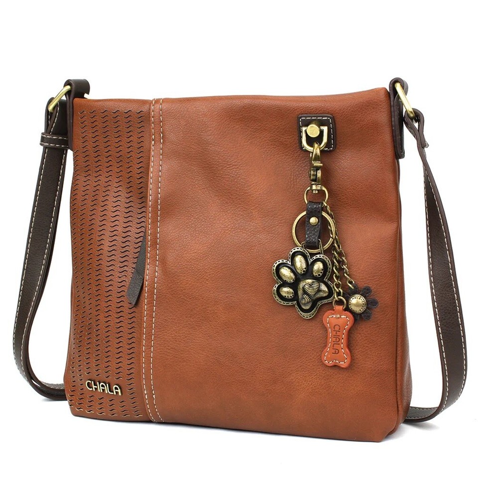 Chala LaserCut Mini Crossbody Purse - Convertible Strap Phone Bag, Navy With Orange Crab - View #5