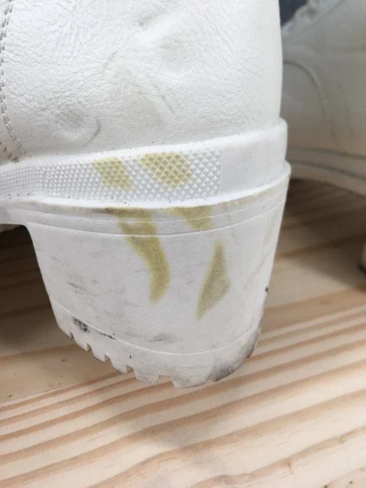 Mia Botas Mujer 7 M Pennelopie Combat Blanco Con Cordones Tacón Grueso Cremallera Lateral 10130 Foto 3 de 4