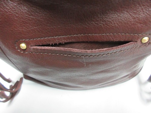 B.MAKOWSKY Soft Leather Dark Brown Crossbody Gold-tone Hardware Fringe Pockets - Picture 8 of 12