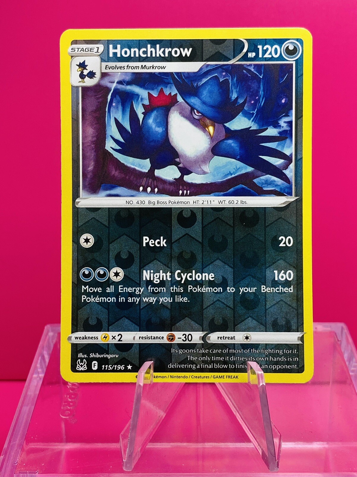 Honchkrow 115/196 | SWSH - Lost Origin | REVERSE HOLO | Pokemon NM