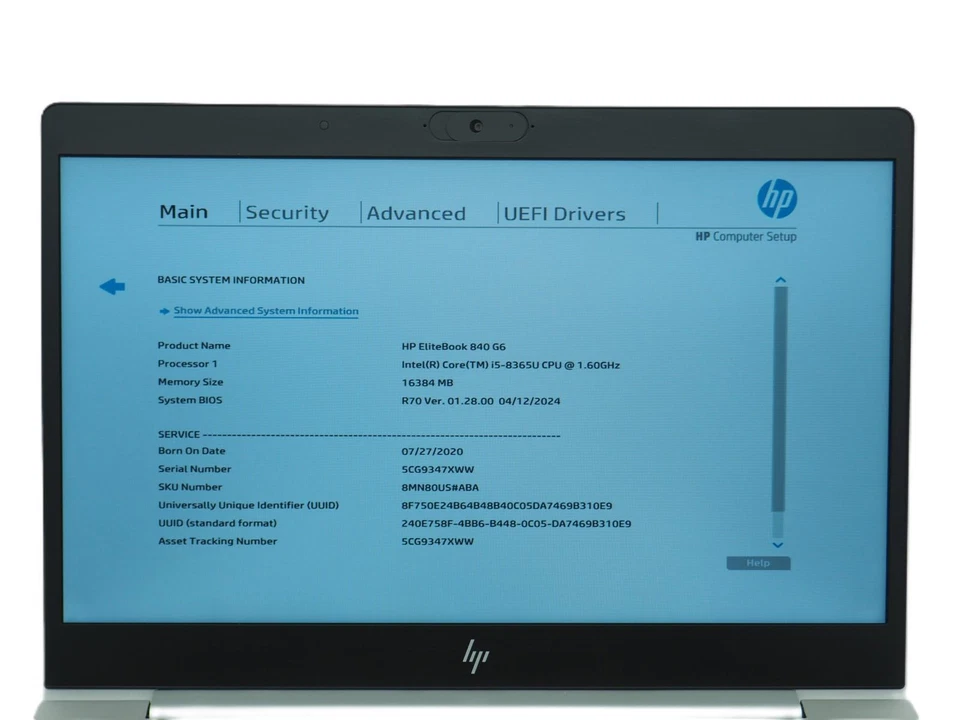 HP ELITEBOOK 840 G6 14" Intel Core i5-8365U 1.60GHz 16GB RAM 256GB NVMe - Image 4 of 4