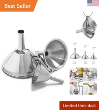 Versatile 3-Piece Stainless Steel Funnel Set: Perfect for Liquids & Ingredients