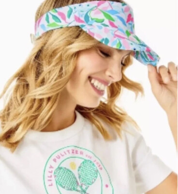 Lilly Pulitzer GWP Visor Print With Purpose Resort White Holding Court Accessor Lilly Pulitzer GWP Visor Print With Purpose Resort White  main image 3