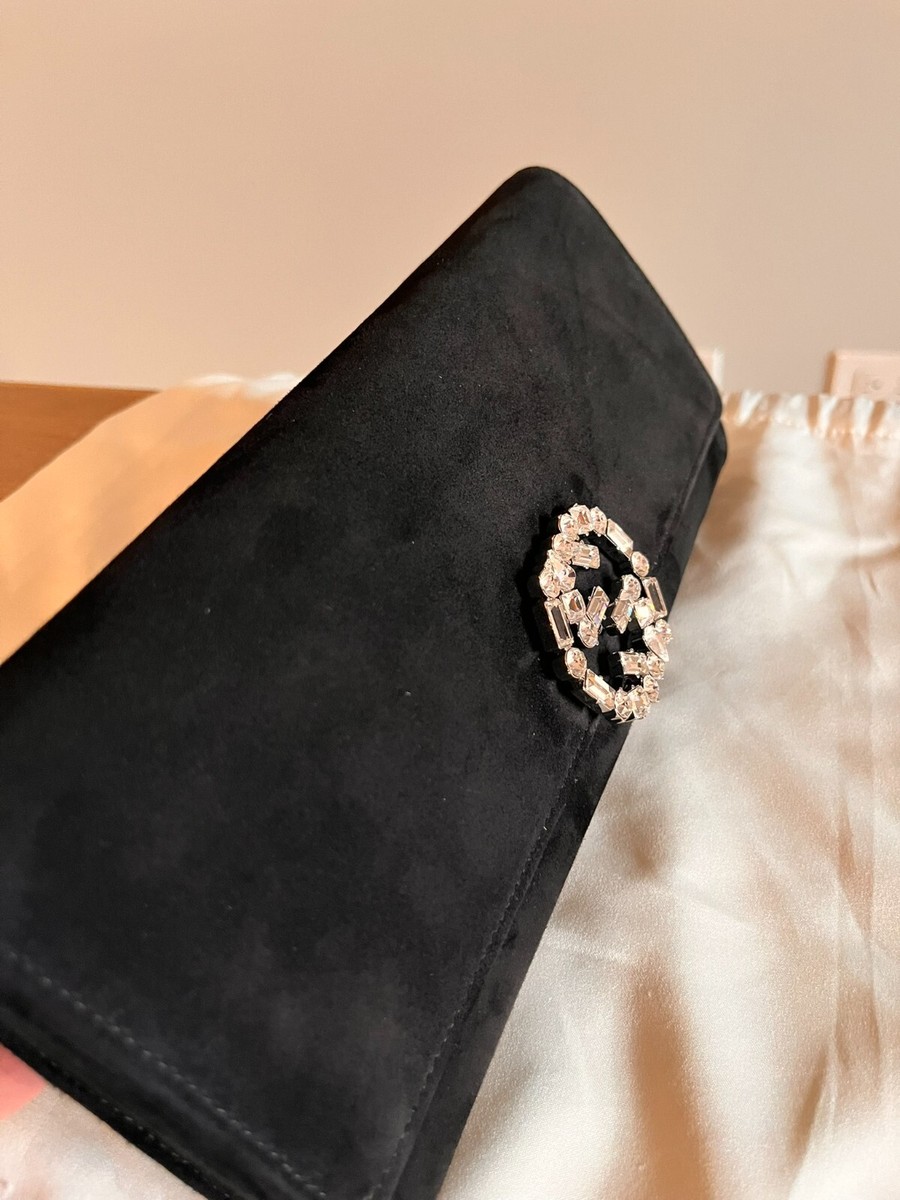Gucci Broadway Crystal GG Black Suede Clutch | eBay Gucci Broadway Crystal GG Black Suede Clutch | eBay