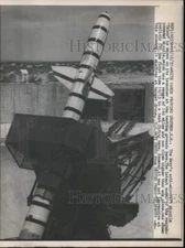 1957 Press Photo US Navy anti-aircraft missile "Talos" housed at White Sands, NM