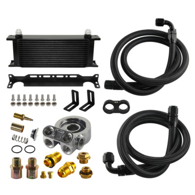 Universelles 15-reihiges Ölkühler-Kit mit Thermostat 80-Grad-Ölfilter-Adapter