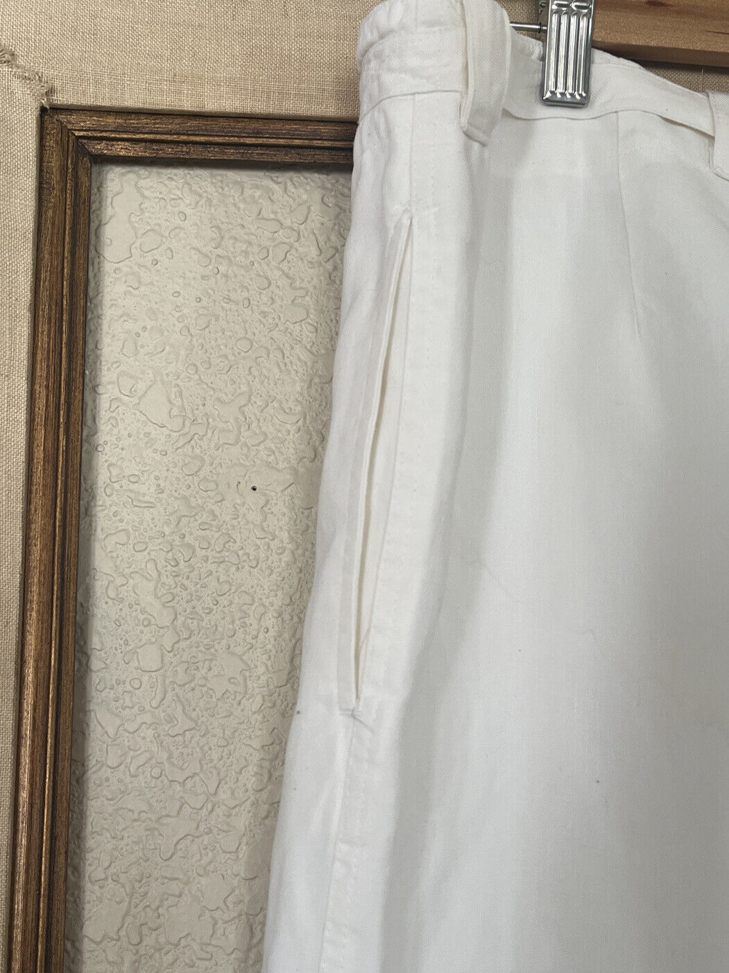 DRIES VAN NOTEN White Linen Waist Tie ButtonFly J… - image 9