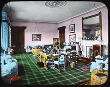Photo QUEEN VICTORIAS BUSINESS ROOM BALMORAL CASTLE C1890 Magic Lantern Slide