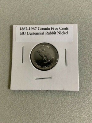 1867-1967 Centennial Canadian 5 cents Rabbit Nickel BU Beautiful | eBay