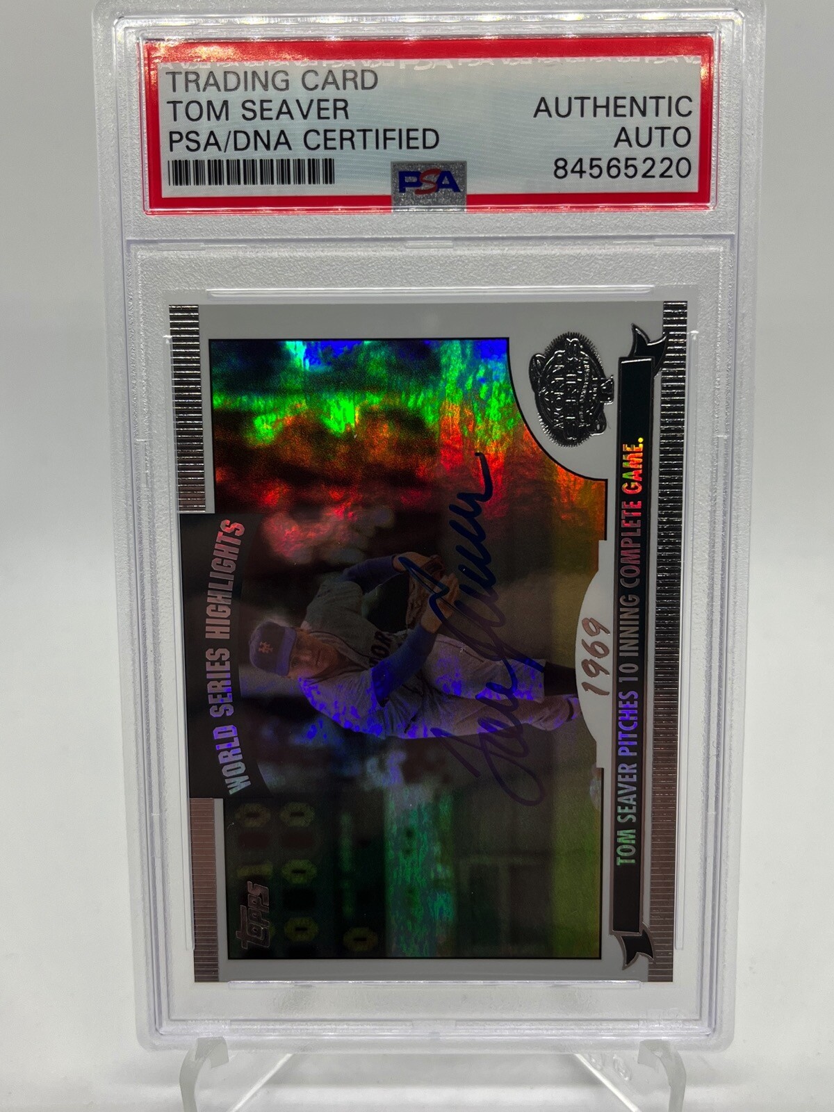 Tom Seaver Mets 2004 Topps World Series Highlights Signed Autograph PSA DNA *20