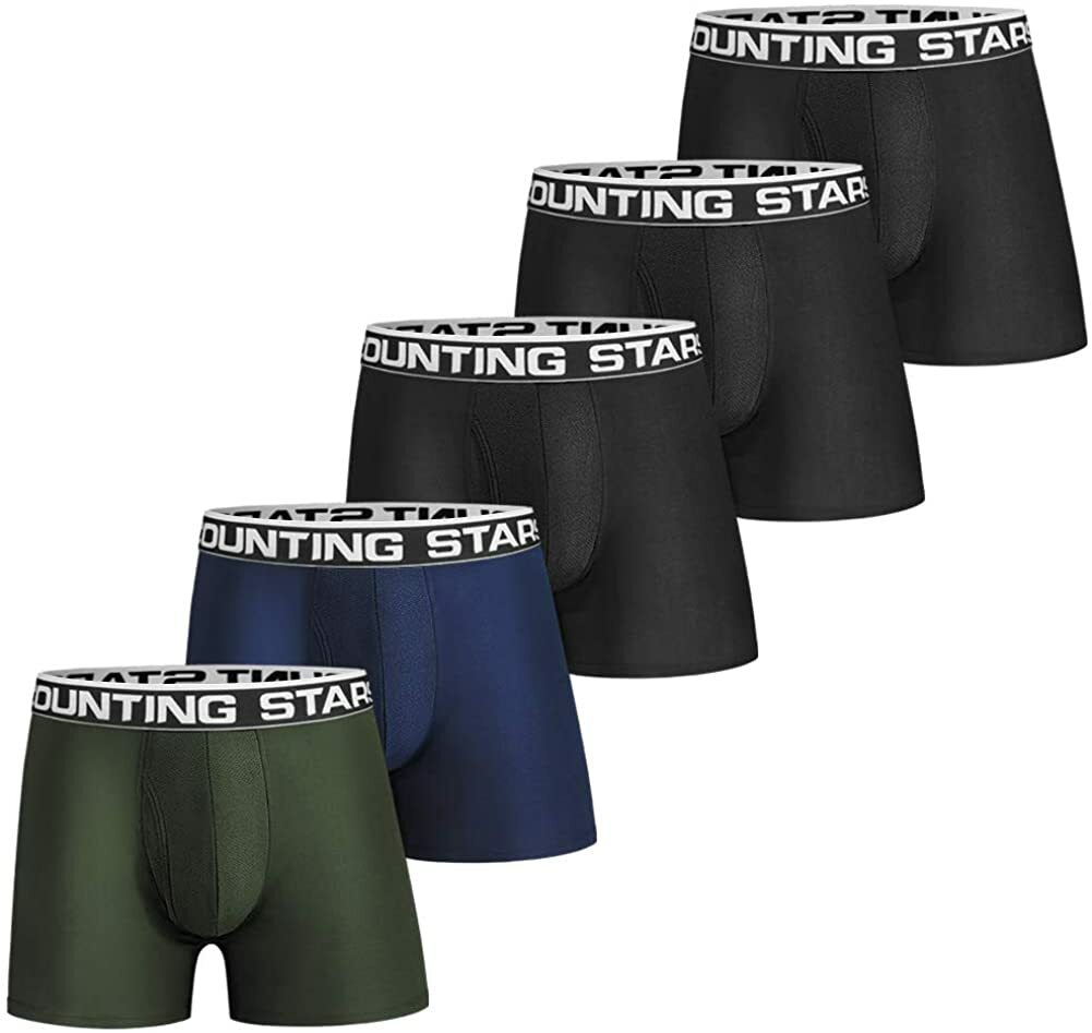 5Mayi Mens Boxer Briefs Fly Front with Pouch Athletic Mens Underwear