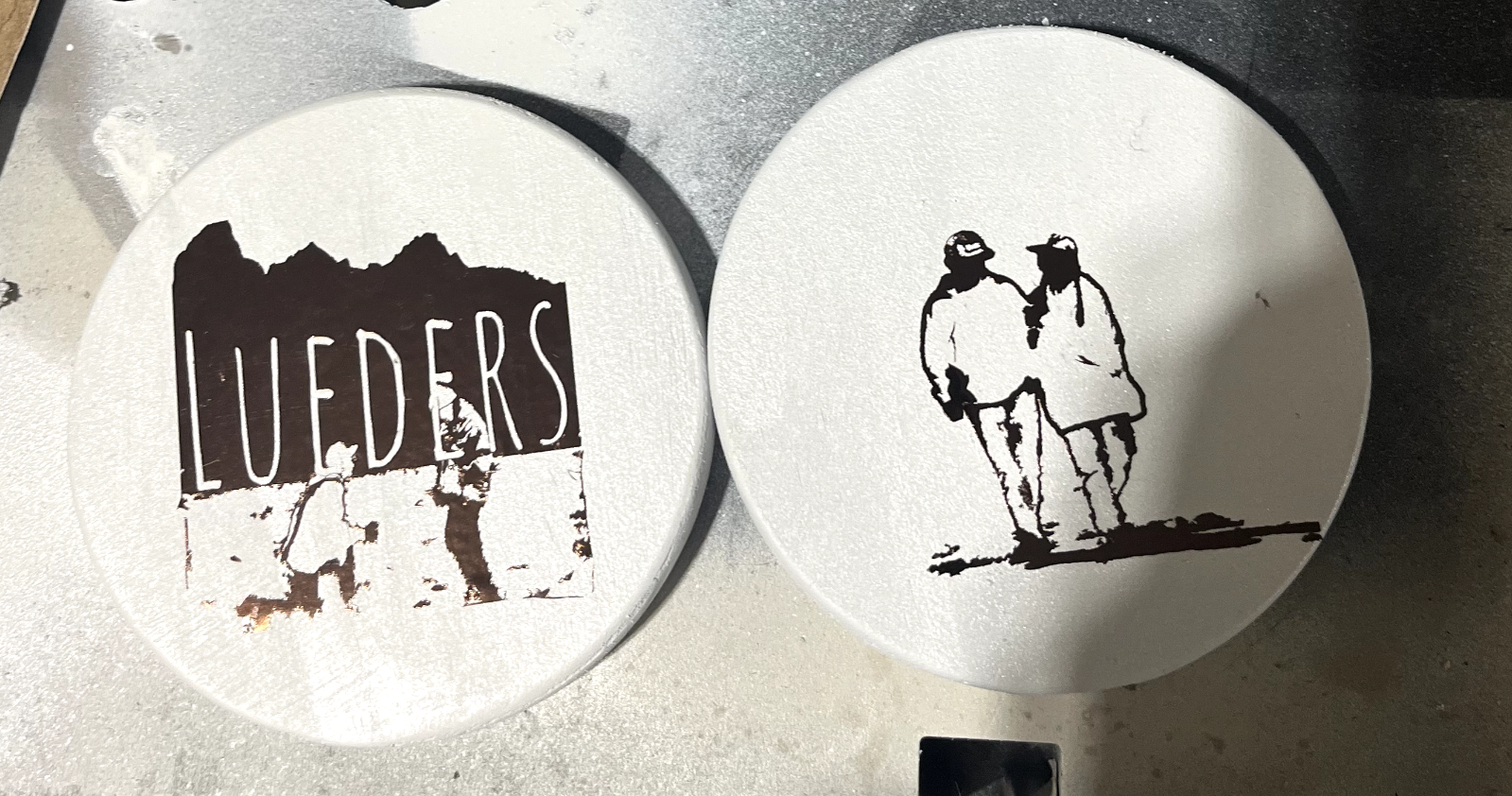 Handmade Customizable Painted 4 inch Wood Epoxy Coated Coasters-image