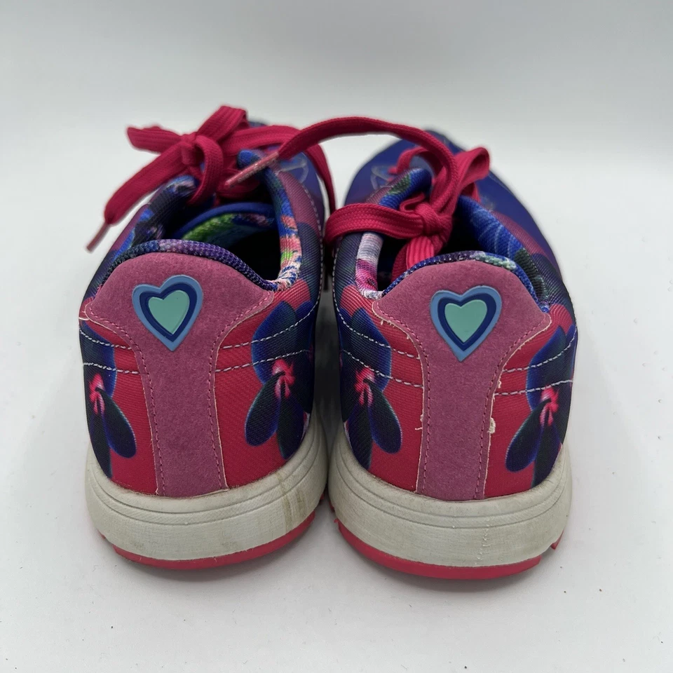 Desigual 花卉运动鞋女式 6.5 码 US 37 欧元蓝色紫色粉色二手状况完好 — 第 3/4 张图片