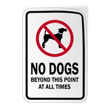 Vertical Vinyl Stickers No Dogs Beyond This Point at All Times Safety Sign Label