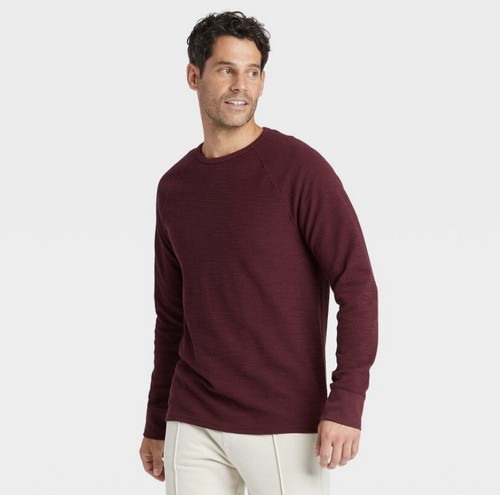 Men's Long Sleeve Textured Crewneck T 