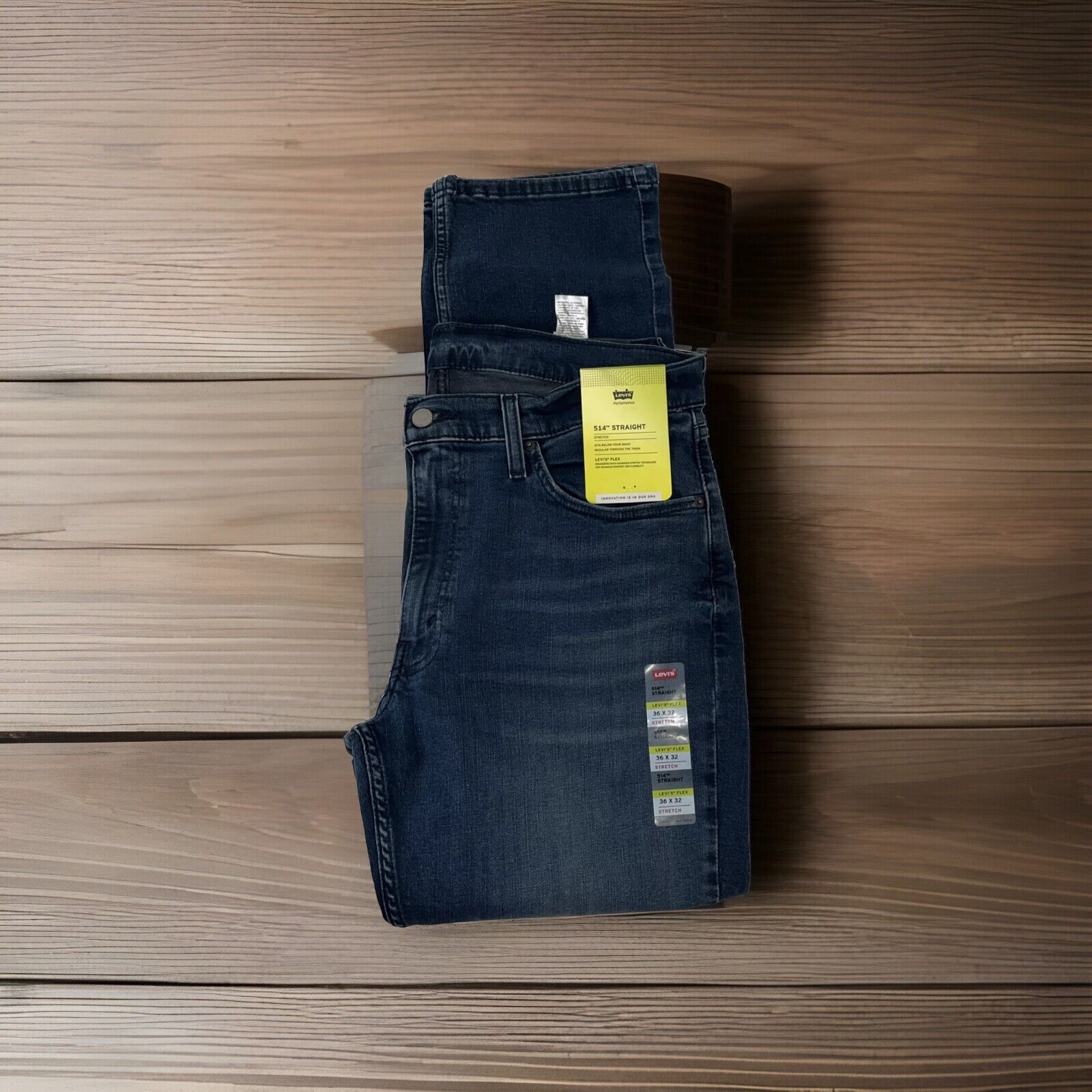 NWT All Tags Attached 514 Levi’s Straight Stretch Flex Jeans 36x32 Was $69.50