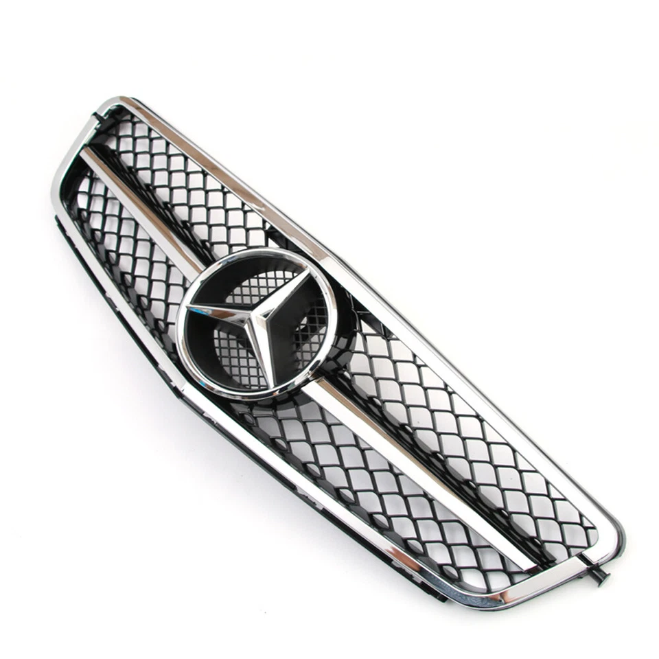 Chrome Front Grill Grille w/Star For Mercedes Benz W204 C250 C300 C350 2008-2014 Foto 4 de 4