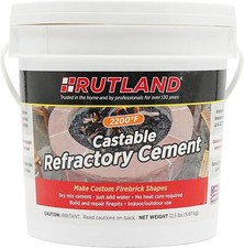 Rutland Castable Refractory Cement High Temp Fireplace  Woodstove Fire Cement T