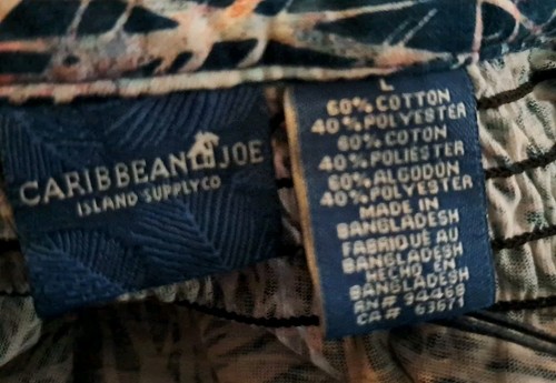 Caribbean Joe Hawaiian Dress Women’s L Palm Leaves Beach Sleeveless Resort NWT - Picture 4 of 8