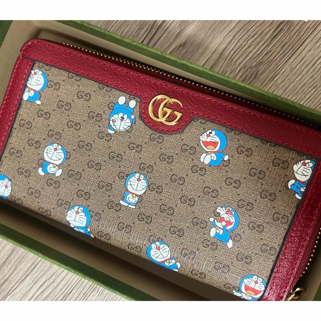 Portefeuille long GUCCI Doraemon Collaboration GG Supreme envoi d'occasion du Japon 2503R