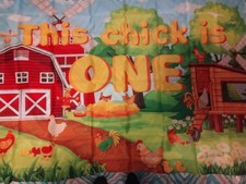 Chick 1st Birthday Party Backdrop Farm Theme Multicolor Kids Decoration
