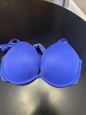 Victoria Secret Love Pink Blue Underwire Push-Up Bra 34C