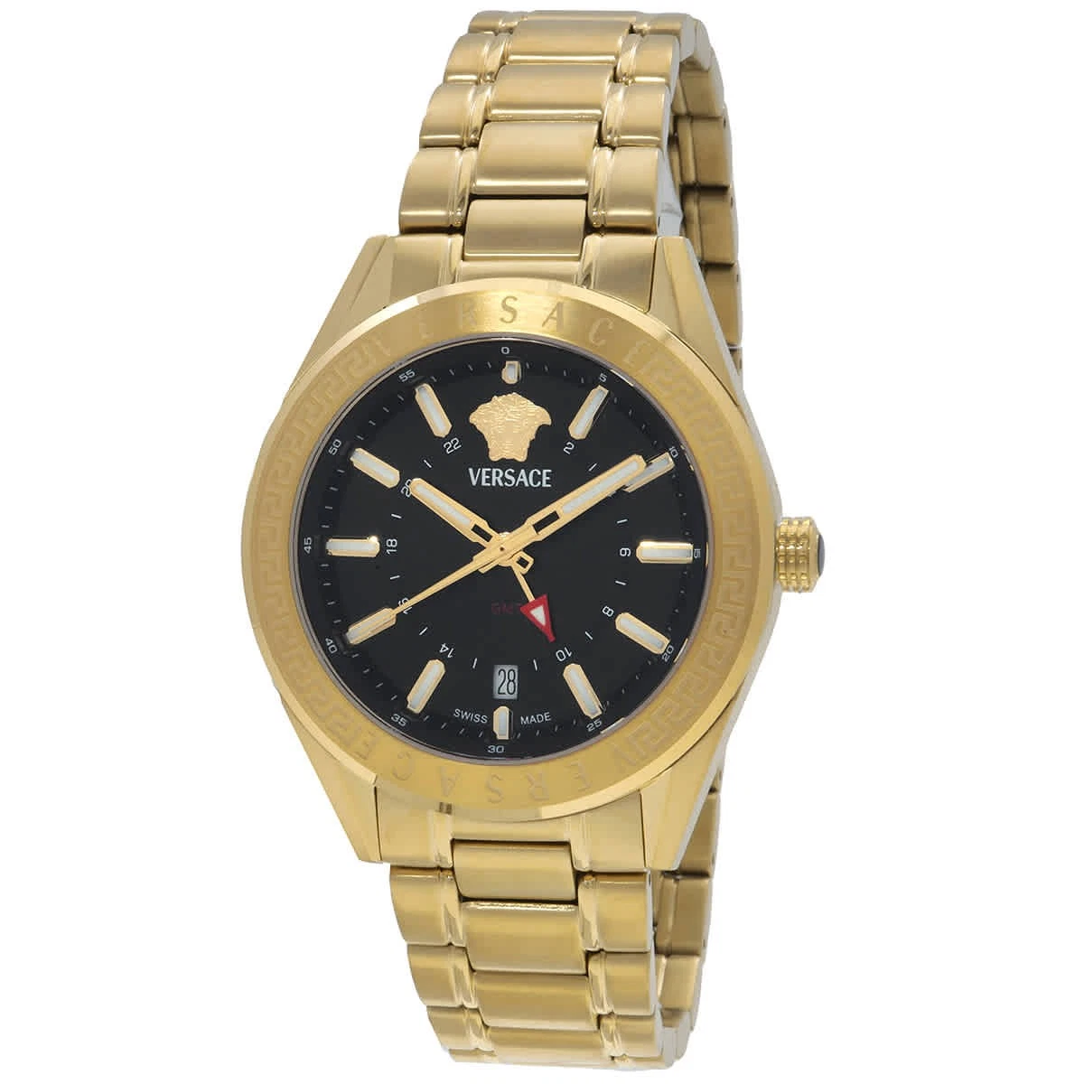 Orologio Uomo Versace V Code GMT Quarzo Quadrante Nero VEAFA0724