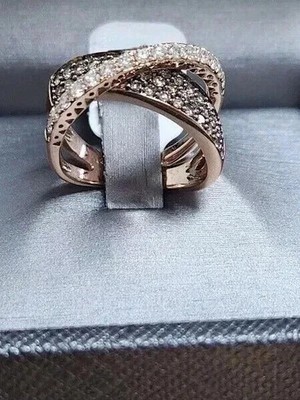 2Ct Round Cut Lab Created Brown Diamond 14K Rose Gold Plated Engagement Ring