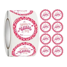 Self-Adhesive Label Round Sticker Sealing Sticker Valentine s Day Gift Sticker