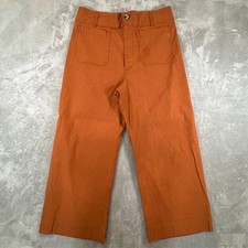 Maeve Anthropologie The Colette Pants Cropped Wide-Leg Rust Orange Size 32
