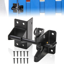 Self Locking Gate Latch for Wooden Fence, Carbon Steel Heavy Duty Post Mount, 5.