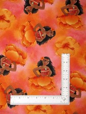 Fabric With Moana Character Orange By The Yard Cartoon CP81533 Cotton by Springs