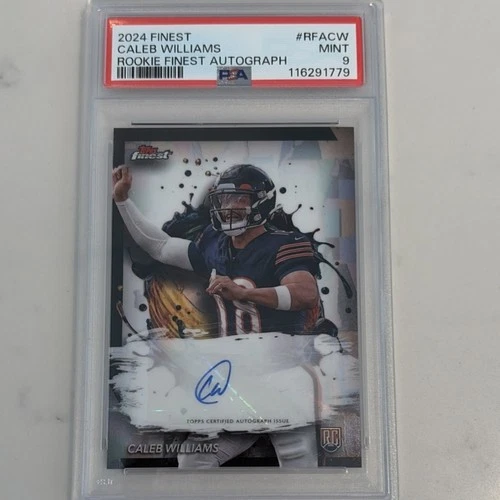 2024 Topps Finest Caleb Williams Rookie Autograph RFA-CW PSA 9