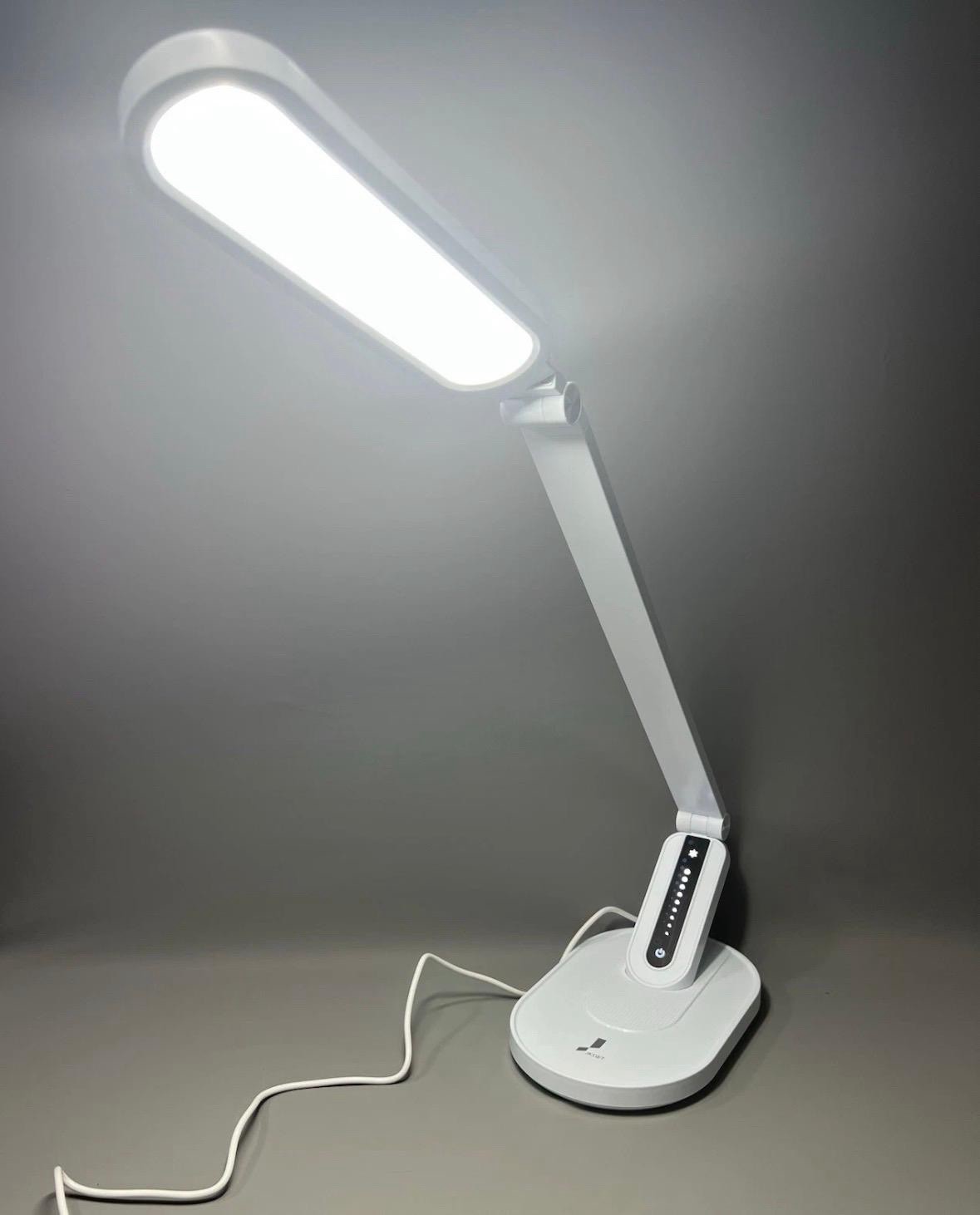 Tall Desk Reading Lamp Long Arm For Work Dimmable Bright Light With 10W USB Port