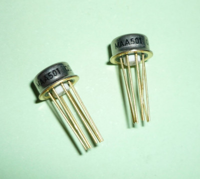 2pcs. MAA501 High-performance analog IC OPERATIONAL AMPLIFIER GOLDEN PINS/BOTTOM